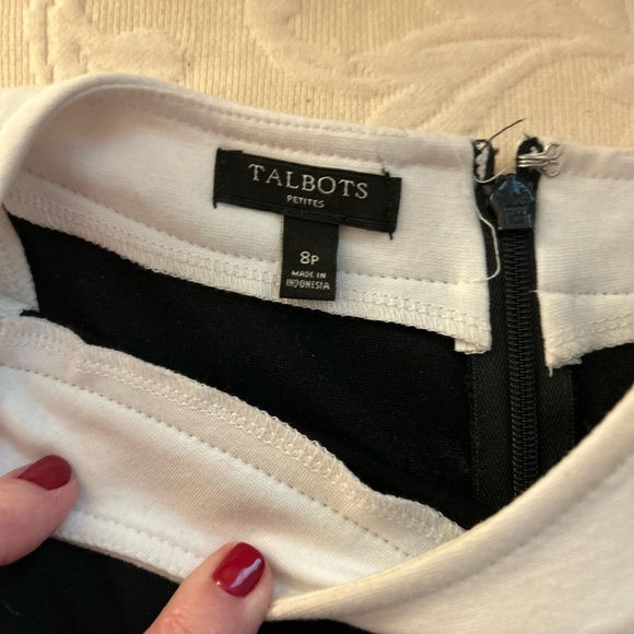 Talbots Black and White Knit Sheath Dress - Picture 3 of 4